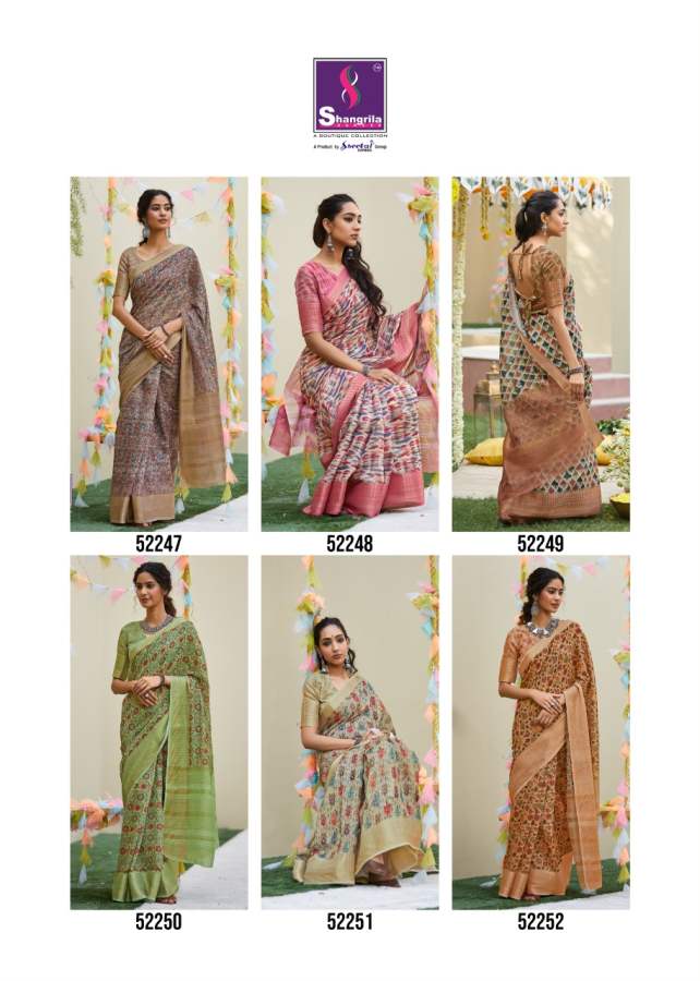 Shangrila Niharika Digital Soft Linen Daily Wear Saree Collections